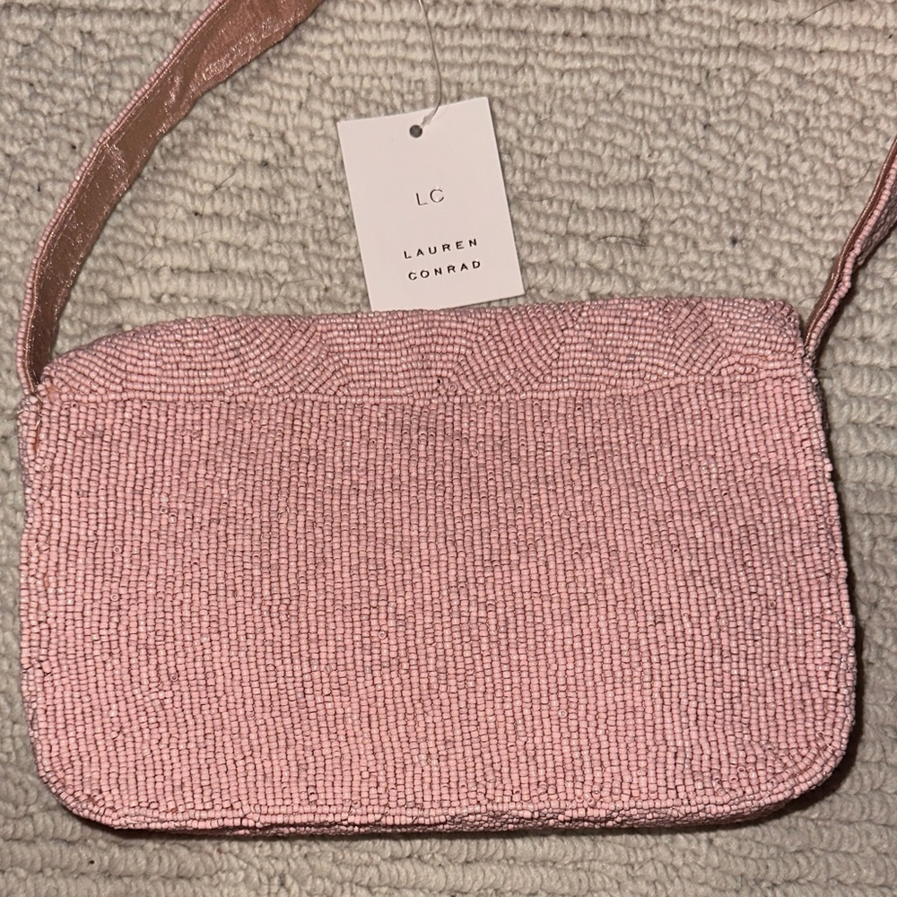 LC Lauren Conrad Pink Beaded Bow Shoulder Bag ***Viral beaded bag*** - Picture 6 of 6